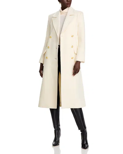L Agence L'agence Olina Belted Wool Blend Trench Coat In Ivory