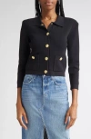 L Agence Kumi Cropped Jacket In Black In Black