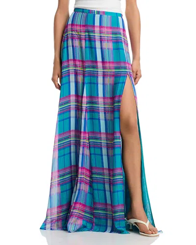 L Agence L'agence Patricia Plaid Full Maxi Skirt