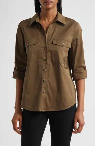L Agence L'agence Pearson Woven Military Shirt