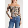 L Agence L'agence Peonie Off The Shoulder Bodysuit In Gray