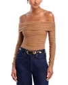 L Agence L'agence Peonie Off The Shoulder Bodysuit In Brown