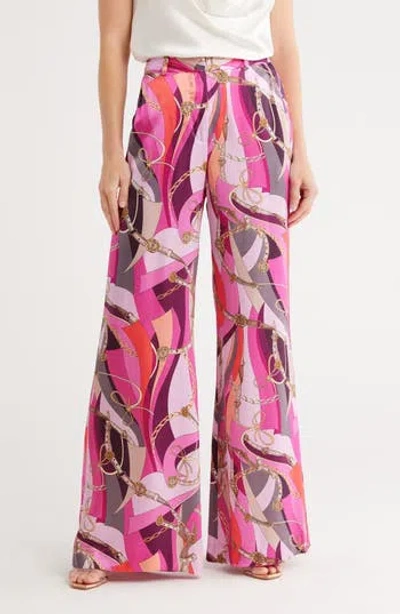 L Agence L'agence Pilar Silk Wide Leg Pants In Multi