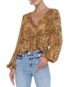 L Agence L'agence Pixie Drawstring Blouse In Brown