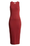 L Agence L'agence Racerback Midi Dress In Syrah