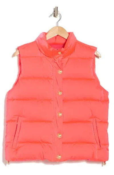 L'agence Rae Puffer Vest In Neon Coral
