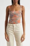 L'agence Rasha Shirred Tank Top In Paisley