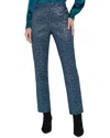 L Agence L'agence Rebel Metallic Print Pants In Blue