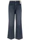 L Agence L'agence Relaxed-fit Dark Grey Cotton Jeans With Washed Effect