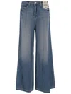 L Agence Relaxed Wide-leg Jeans With Washed Effect In Blue
