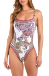 L Agence L'agence Remi Bright Paisley One Piece Swimsuit