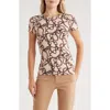 L Agence L'agence Ressi Chain Print Short Sleeve Top In White