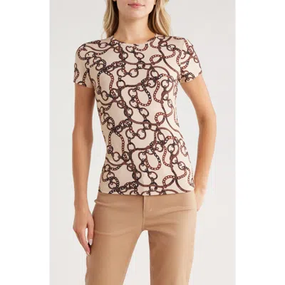 L Agence L'agence Ressi Chain Print Short Sleeve Top
