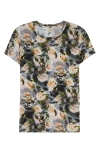 L Agence L'agence Ressi Floral Print T-shirt In Multi Distressed Floral