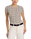L Agence L'agence Ressi Geo Print Short Sleeve Tee In Black