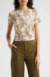 L'agence Ressi Fitted Tee In Ivory/ Caramel Rococo Toile