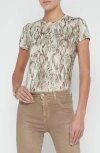 L Agence L'agence Ressi Snakeskin Print Top In Neutral