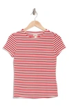 L Agence Ressi Fitted Tee In Red/white Stripe
