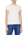 L Agence Brynlee Short Sleeve Scoop Neck Tee White In White