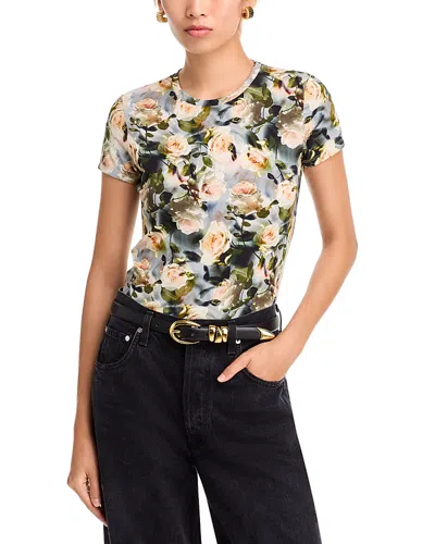 L Agence L'agence Ressi Floral Print T-shirt In Multi Distressed Floral