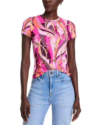 L Agence Ressi Fitted Tee In Pink Buckle