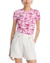 L Agence Ressi Short-sleeve Porcelain Tee In White Porcelain Toile
