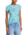 L Agence Ressi Short-sleeve Turquoise Stone Tee In Blue