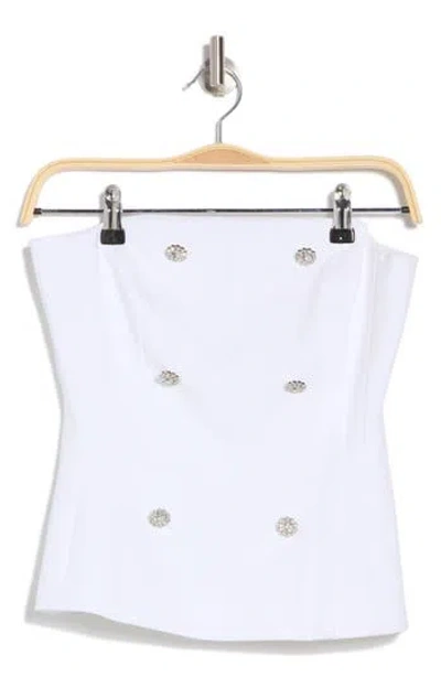 L Agence L'agence Rhinestone Button Bustier