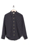 L Agence L'agence Ripley Stripe Button-up Shirt In Black