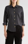 L'agence Ripley Stripe Button-up Shirt In Black