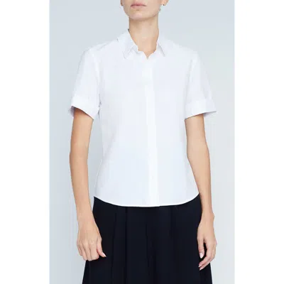 L Agence L'agence Risette Roll Cuff Shirt In White