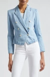 L Agence L'agence Robbie Double Breasted Denim Blazer In Rover