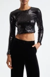 L Agence Rogan Sequin Top In Black