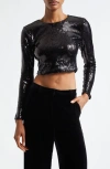 L Agence Rogan Sequin Top In Black
