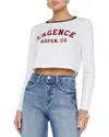 L Agence L'agence Romi Ls Crop Crew Neck Aspen In White
