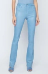 L Agence Ruth Coated High Waist Raw Hem Straight Leg Jeans