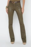 L Agence L'agence Ruth Coated High Waist Raw Hem Straight Leg Jeans In Pinewood Coated