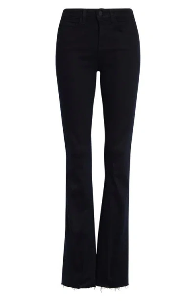 L Agence L'agence Ruth High Waist Raw Hem Straight Leg Jeans In Black