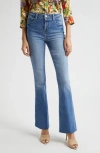 L Agence L'agence Ruth High Waist Raw Hem Straight Leg Jeans In Garvey