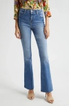 L Agence L'agence Ruth High Waist Raw Hem Straight Leg Jeans In Garvey