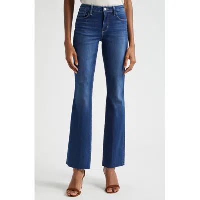 L Agence L'agence Ruth High Waist Raw Hem Straight Leg Jeans In Marlin