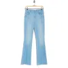 L Agence L'agence Ruth Raw Hem Straight Leg Jeans In Blue