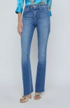 L Agence L'agence Ruth Raw Hem Straight Leg Jeans In Blue