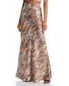 L Agence L'agence Ryker Silk Maxi Skirt In Brown