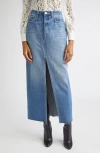 L Agence Rysa Denim Maxi Skirt