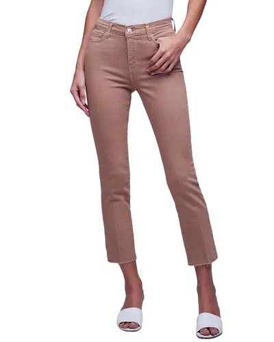 L Agence L'agence Sada High-rise Crop Slim In Brown