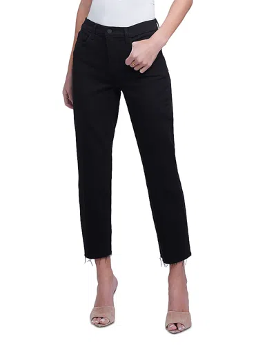 L'AGENCE L'AGENCE SADA HIGH RISE CROPPED STRAIGHT LEG JEANS IN NOIR