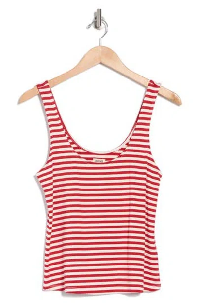 L Agence L'agence Sade Stripe Scoop Neck Tank In Red/white Stripe