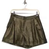 L Agence L'agence Safari High Waist Shorts In Black/gold