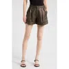 L Agence L'agence Safari High Waist Shorts In Brown